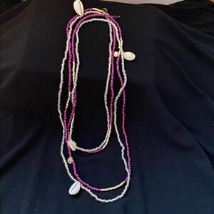 NWOT Multicolor Waist Beads With Shell Accents